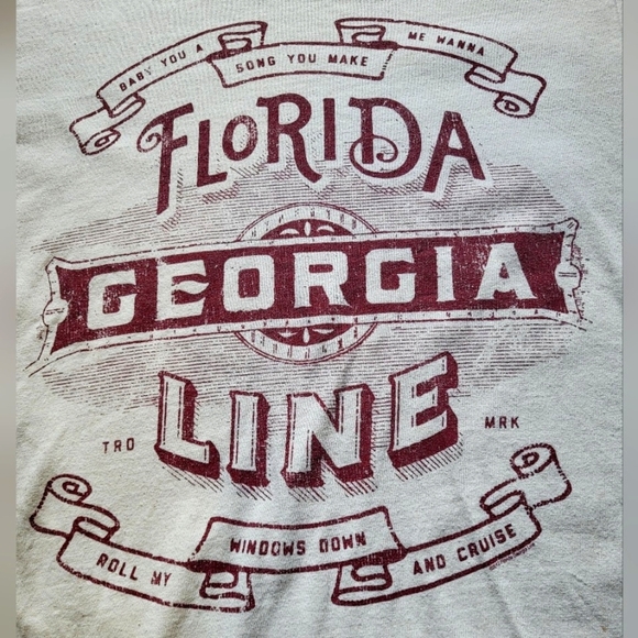 Florida Georgia Line Band Tee Small White Gildan Heavy Cotton Country Shirt B20 - Picture 2 of 5